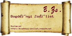 Bogdányi Zsüliet névjegykártya